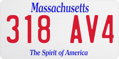 MA license plate 318AV4