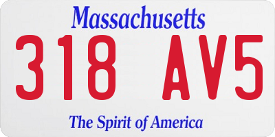 MA license plate 318AV5