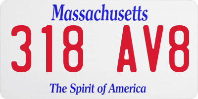 MA license plate 318AV8