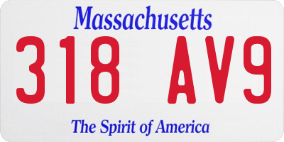 MA license plate 318AV9