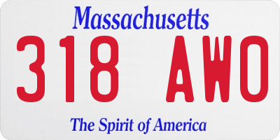 MA license plate 318AW0