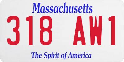 MA license plate 318AW1