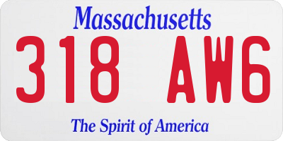 MA license plate 318AW6