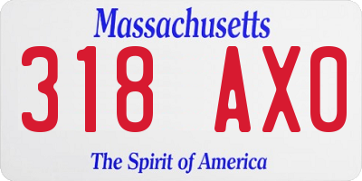 MA license plate 318AX0