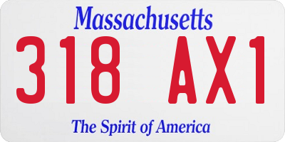 MA license plate 318AX1