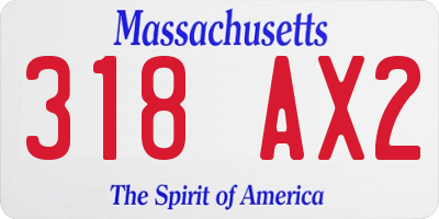 MA license plate 318AX2