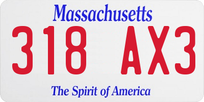 MA license plate 318AX3