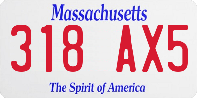 MA license plate 318AX5