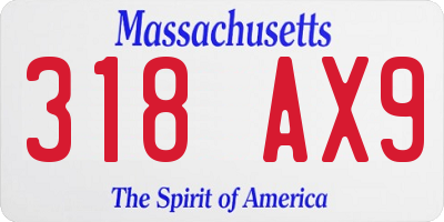 MA license plate 318AX9