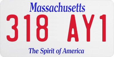 MA license plate 318AY1