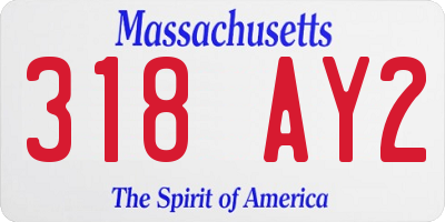 MA license plate 318AY2