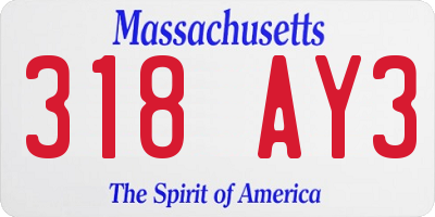 MA license plate 318AY3