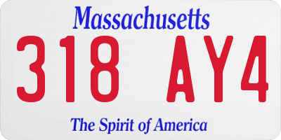 MA license plate 318AY4