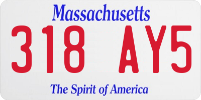 MA license plate 318AY5