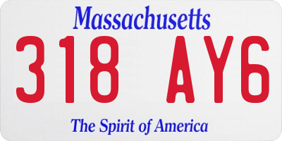MA license plate 318AY6