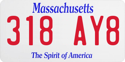 MA license plate 318AY8