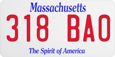 MA license plate 318BA0