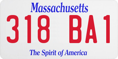 MA license plate 318BA1