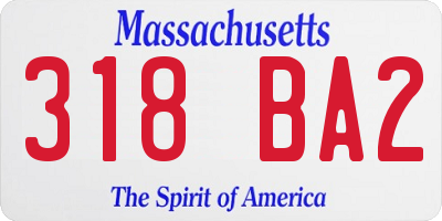 MA license plate 318BA2