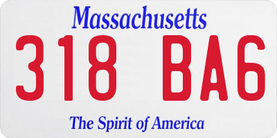 MA license plate 318BA6