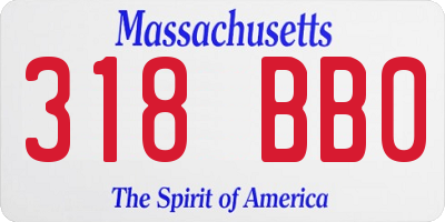 MA license plate 318BB0