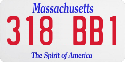 MA license plate 318BB1