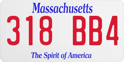 MA license plate 318BB4