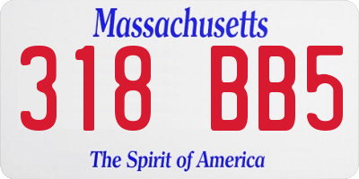 MA license plate 318BB5