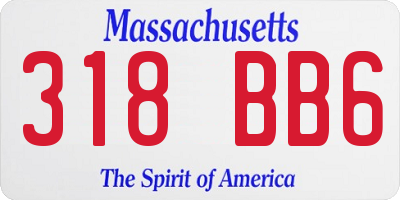 MA license plate 318BB6