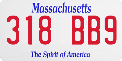 MA license plate 318BB9
