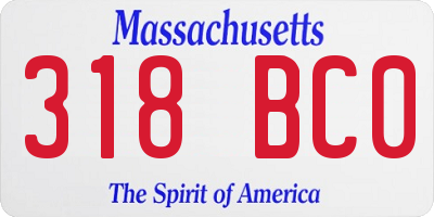 MA license plate 318BC0