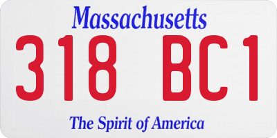 MA license plate 318BC1
