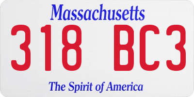 MA license plate 318BC3