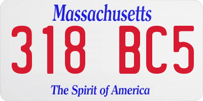 MA license plate 318BC5
