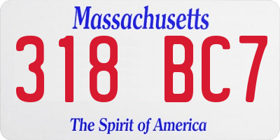 MA license plate 318BC7