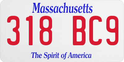 MA license plate 318BC9