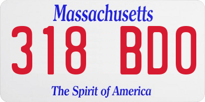 MA license plate 318BD0