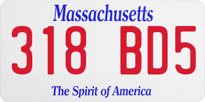MA license plate 318BD5