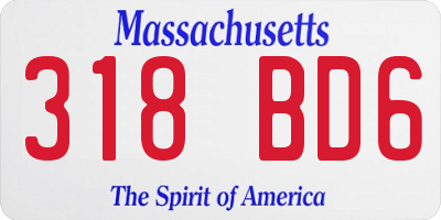 MA license plate 318BD6