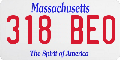MA license plate 318BE0