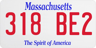 MA license plate 318BE2