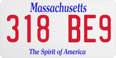 MA license plate 318BE9