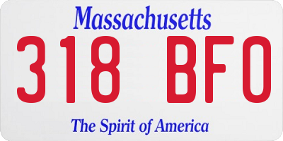 MA license plate 318BF0