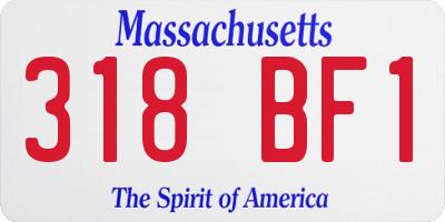 MA license plate 318BF1