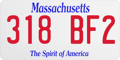 MA license plate 318BF2