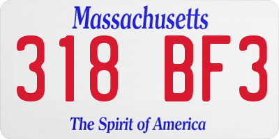 MA license plate 318BF3