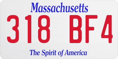 MA license plate 318BF4