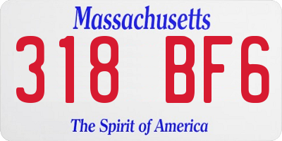 MA license plate 318BF6
