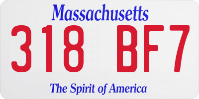 MA license plate 318BF7