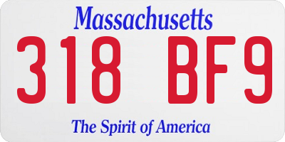 MA license plate 318BF9
